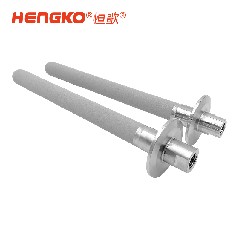 316L不銹鋼粉末燒結(jié)曝氣石_1/4NPT內(nèi)螺紋連接3微米過(guò)濾器